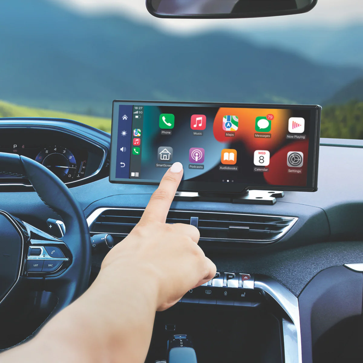 Car and Driver 10'' Wireless Apple CarPlay and Android Auto Dash Mount
