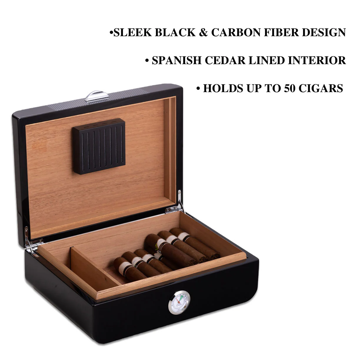 Carbon Fiber Design 40 Cigar Humidor - Image 3