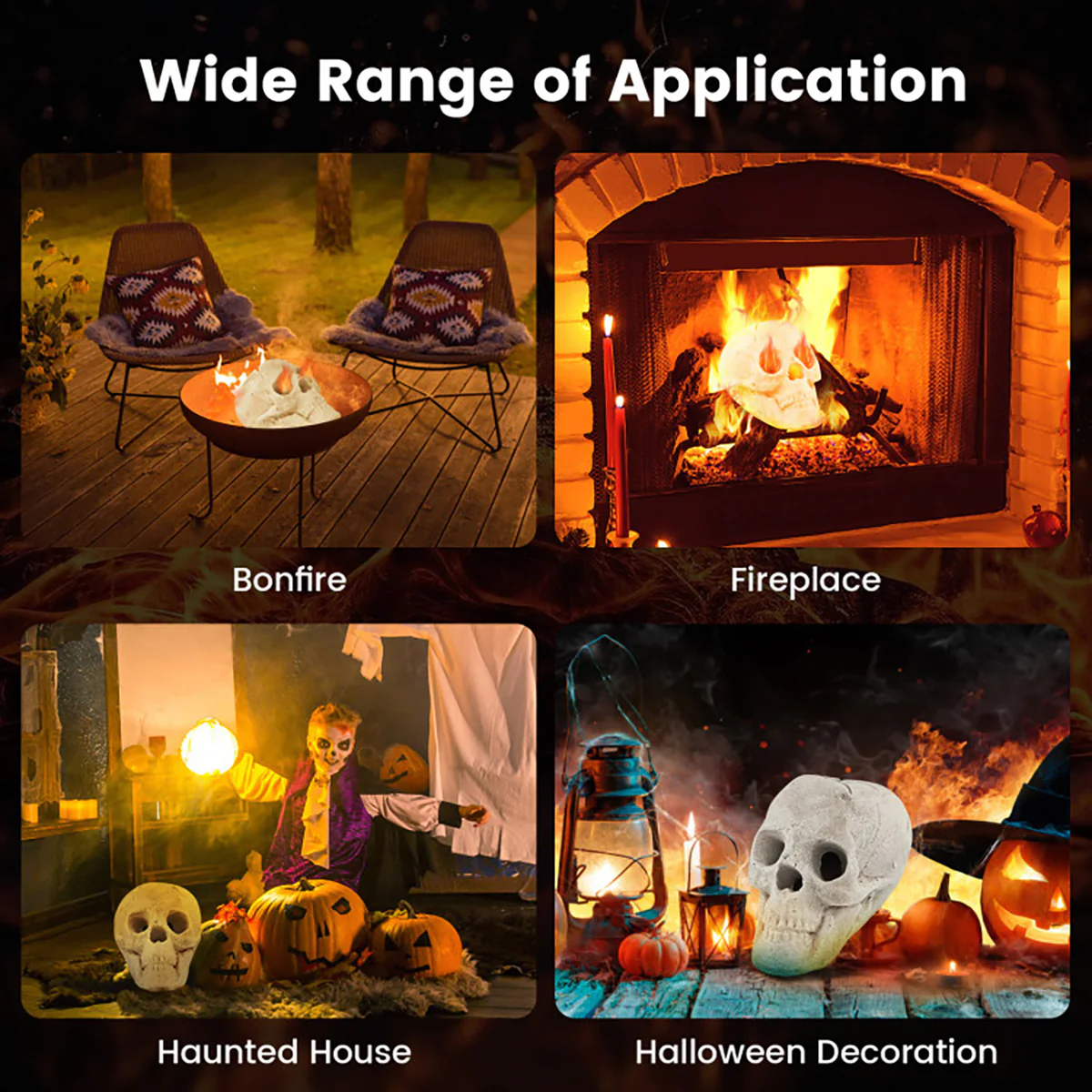 Ceramic Fireproof Fire Pit Skull - Image 13