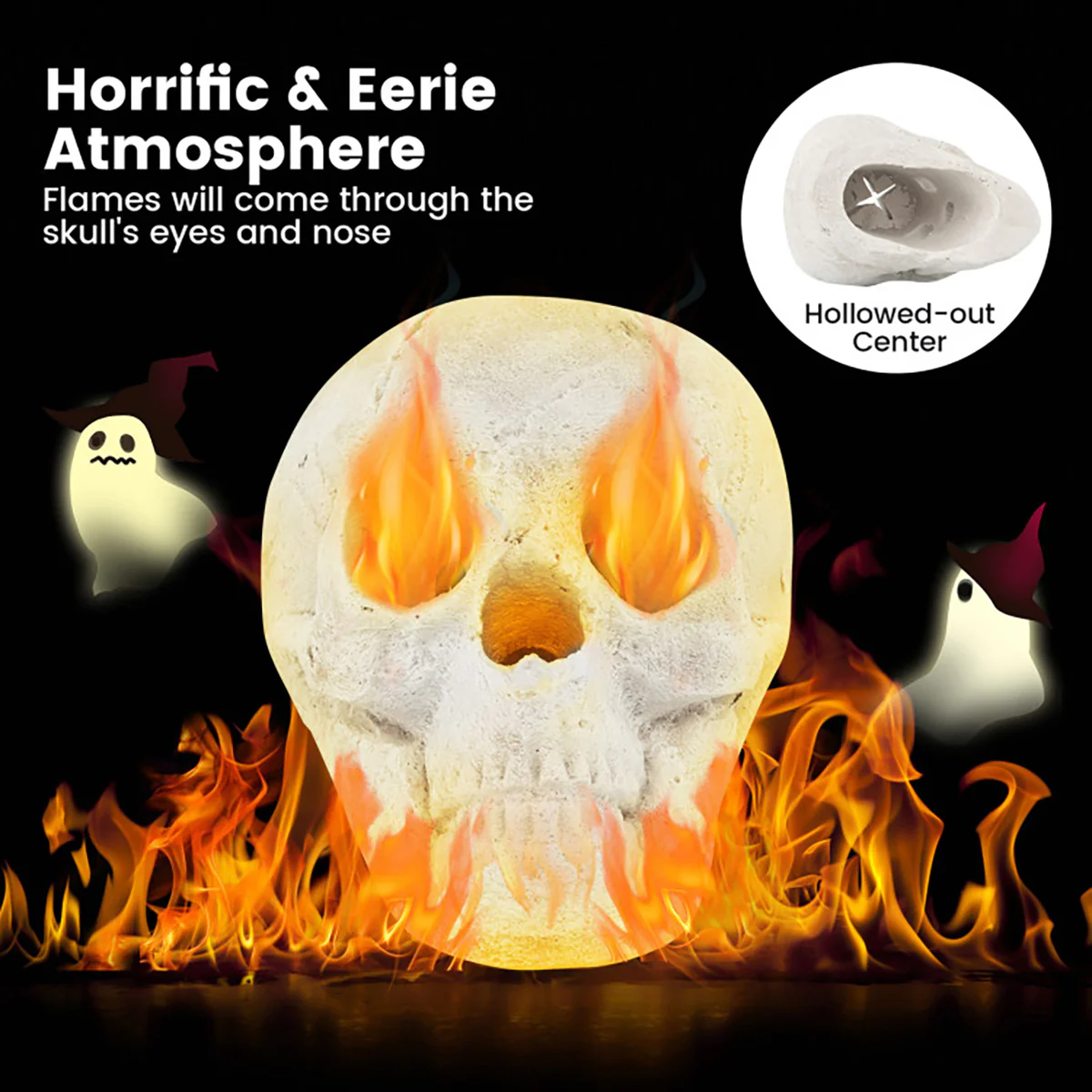 Ceramic Fireproof Fire Pit Skull - Image 20
