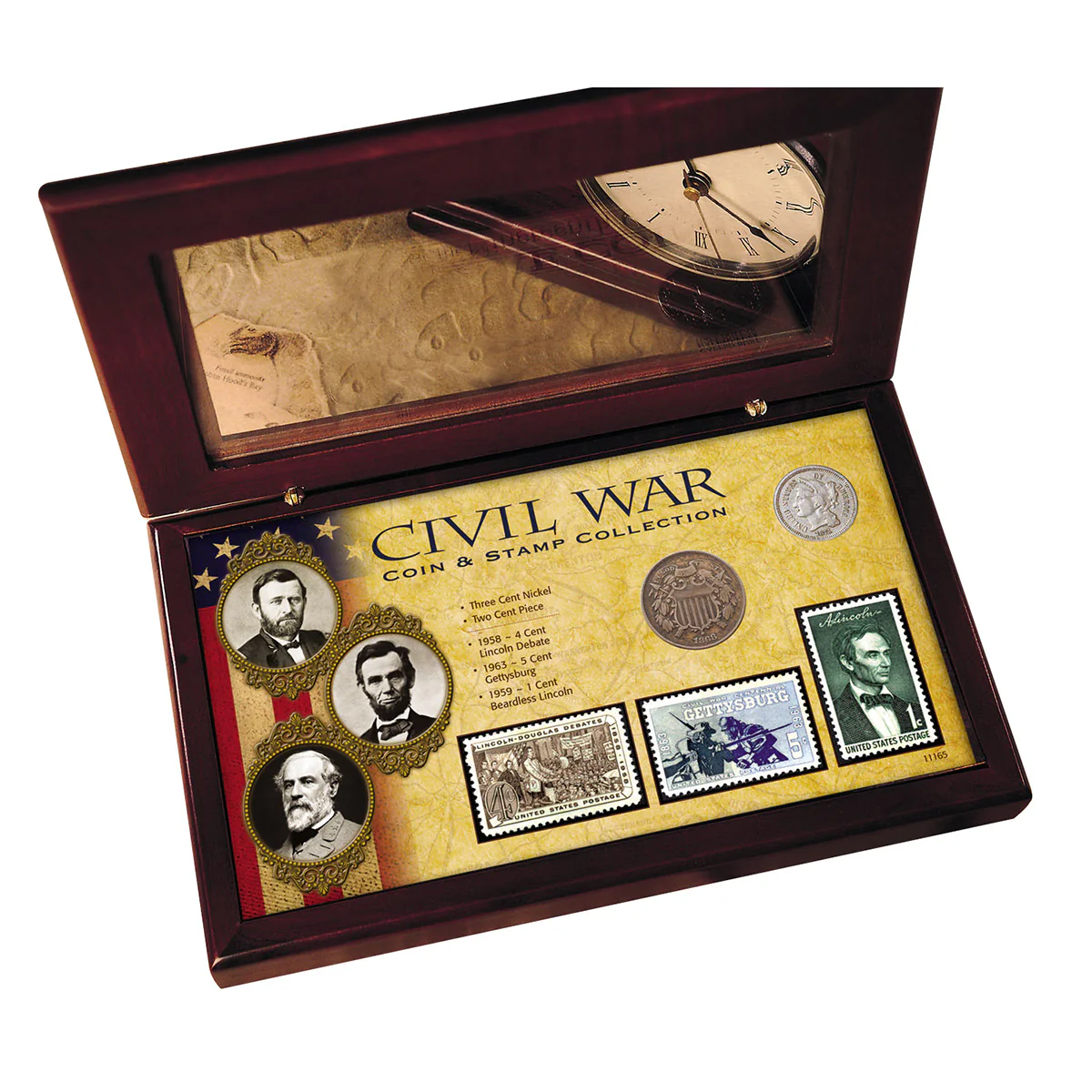 Civil War Coin and Stamp Box Set - Image 2