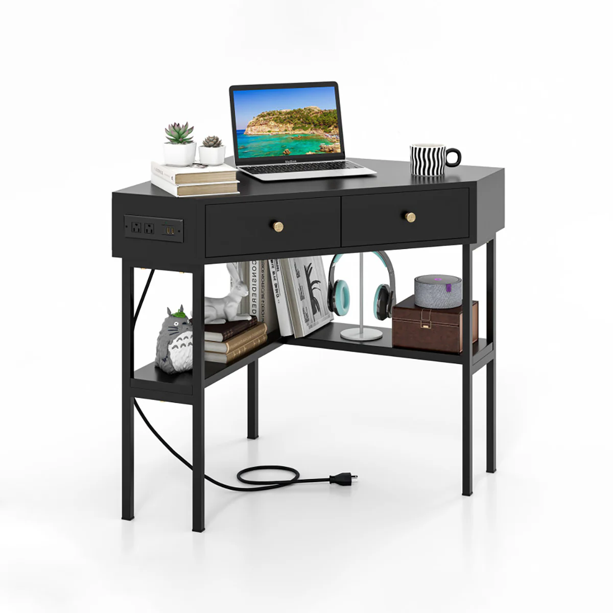 Corner Desk with Built-In Charging Station - Image 10