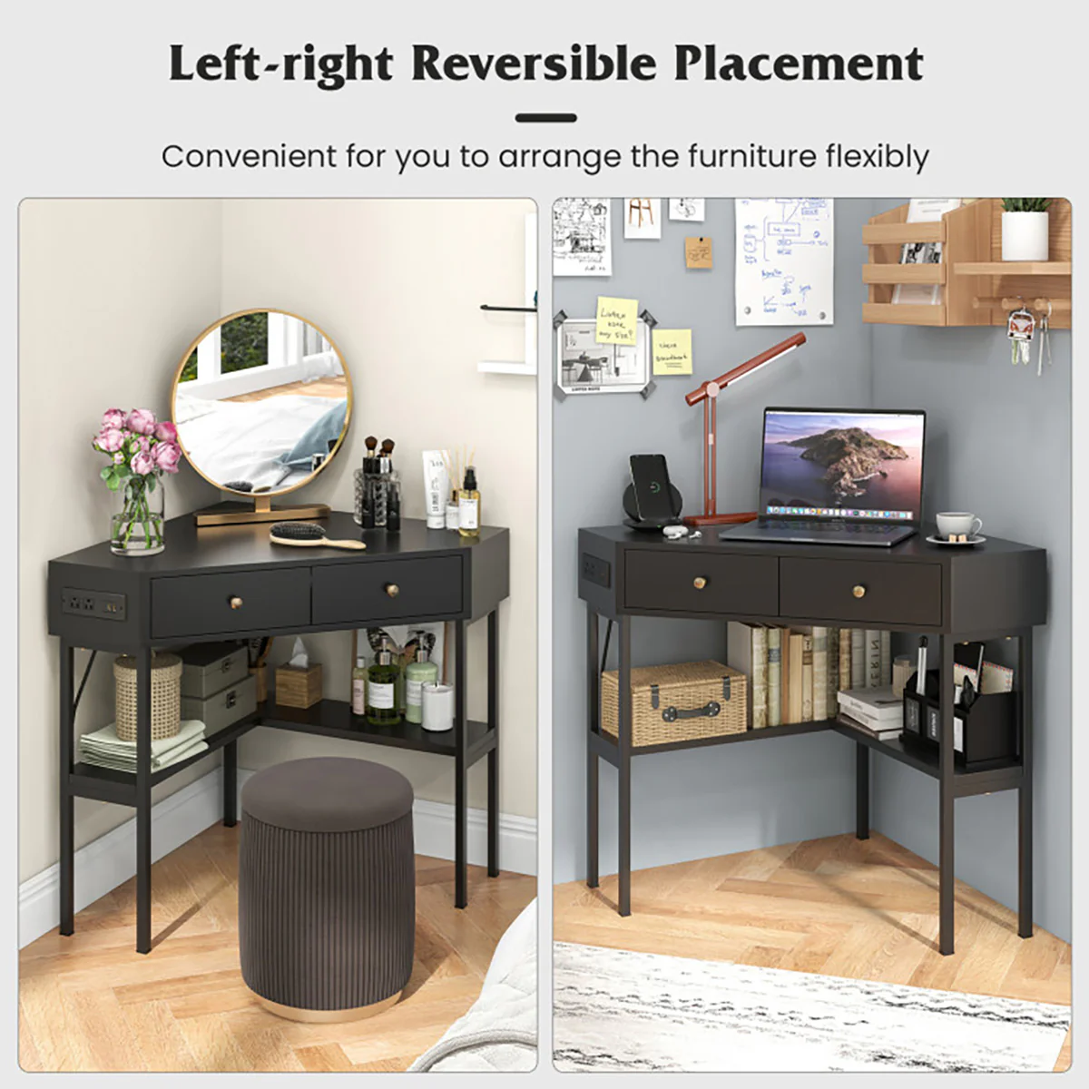 Corner Desk with Built-In Charging Station - Image 8