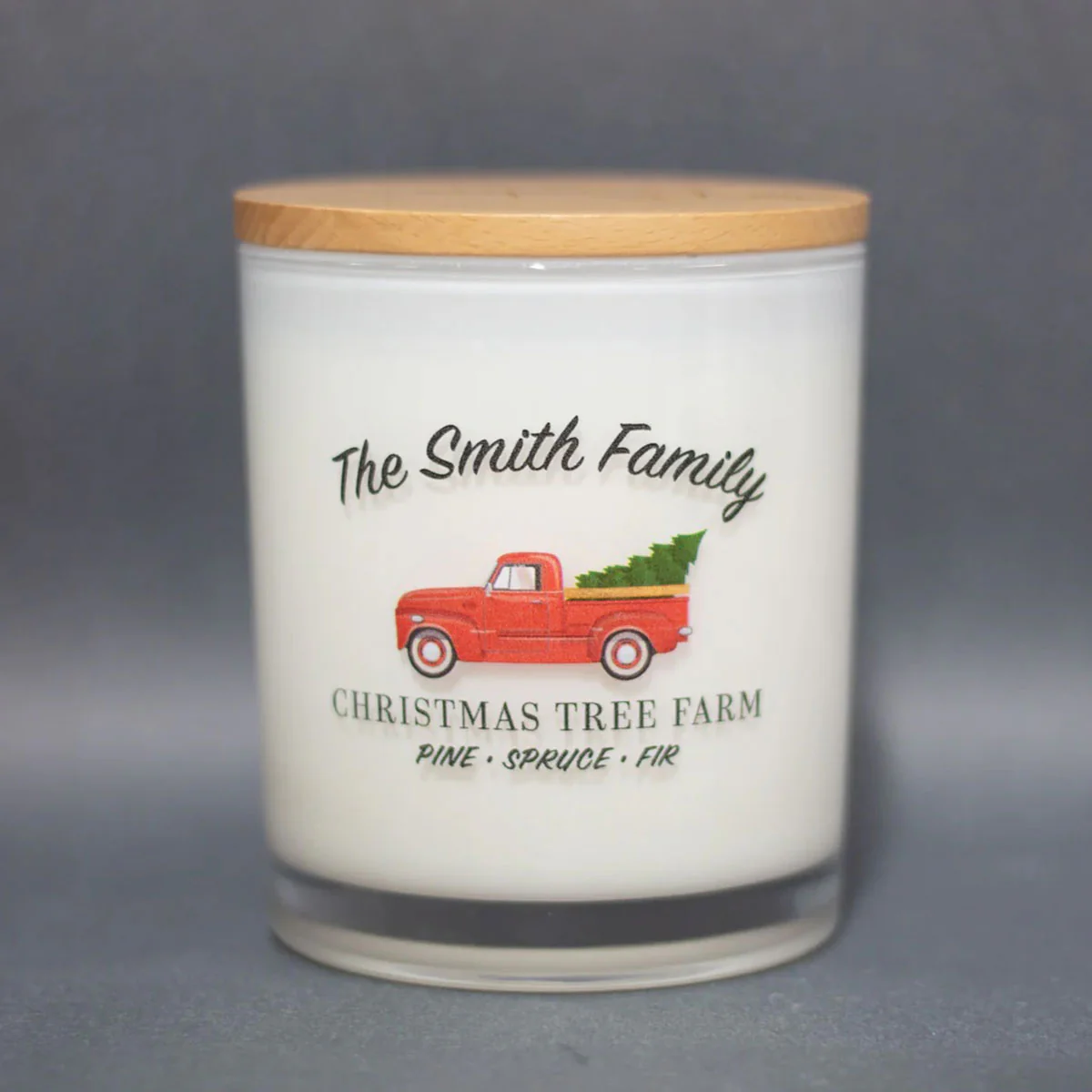 Custom Christmas Tree Farm Candle