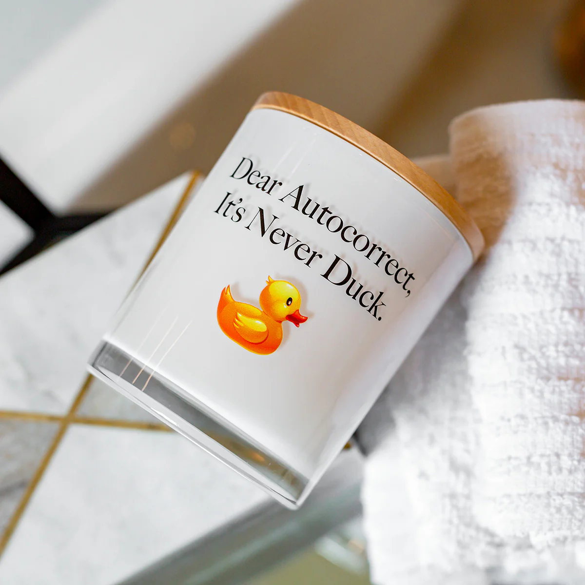 Dear Autocorrect Printed Soy Candle - Image 5