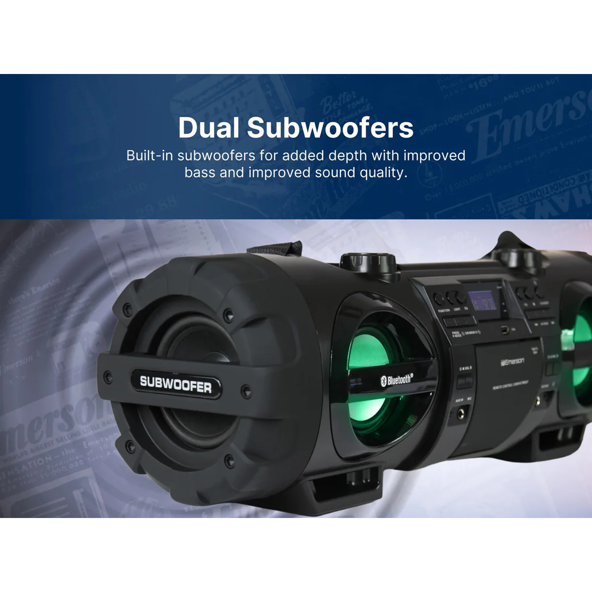 Dual Subwoofer Bluetooth Boombox - Image 16