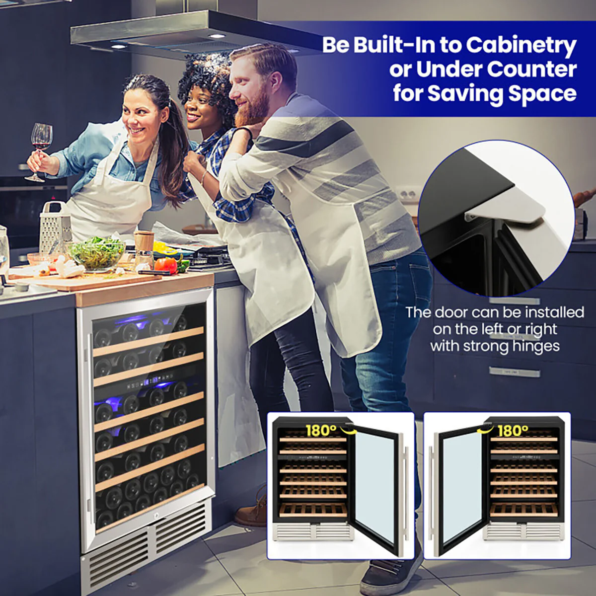 Dual Zone 51 Bottle Wine Cooler Refrigerator - Image 6