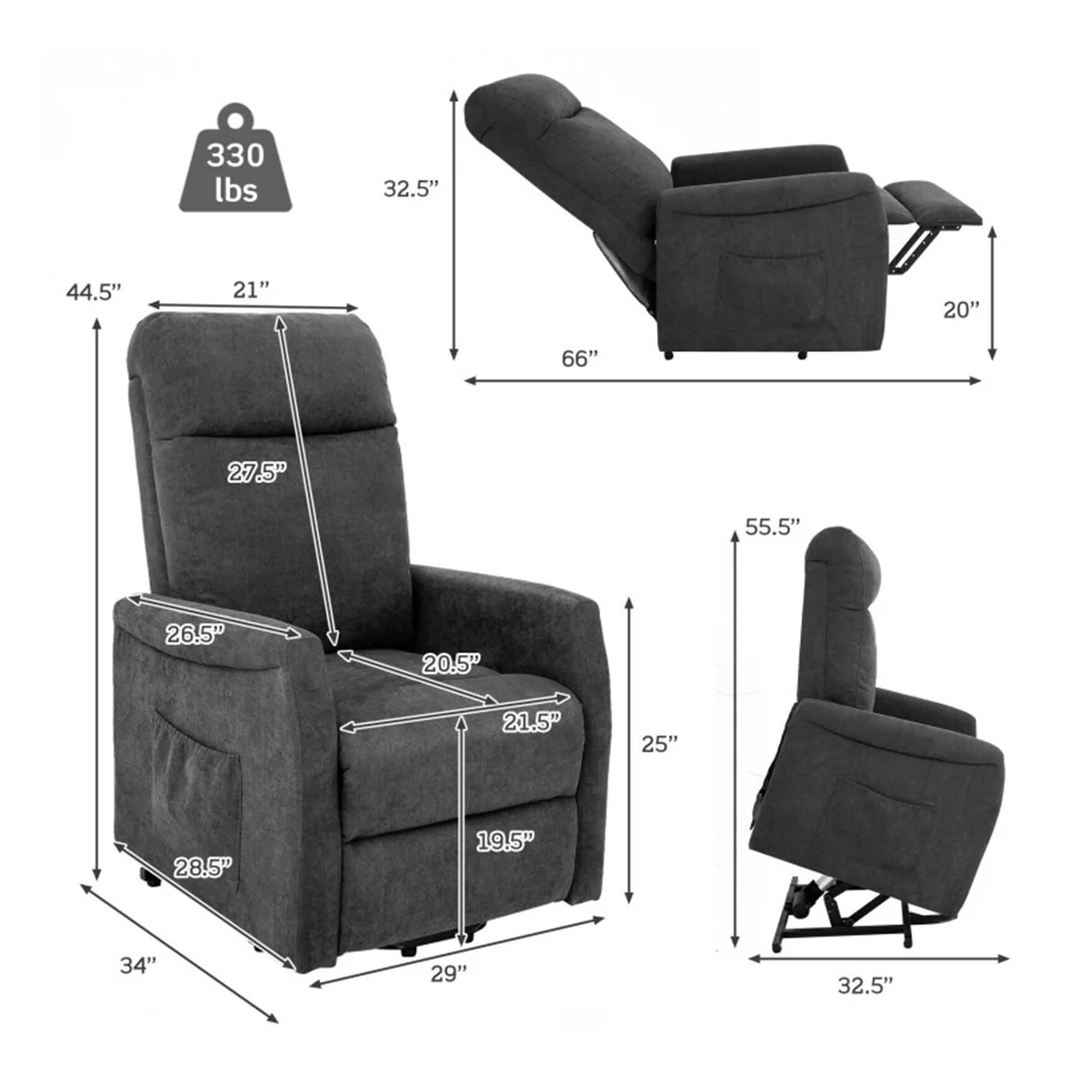 Electric Power Lift Recliner with Remote Control - Image 7