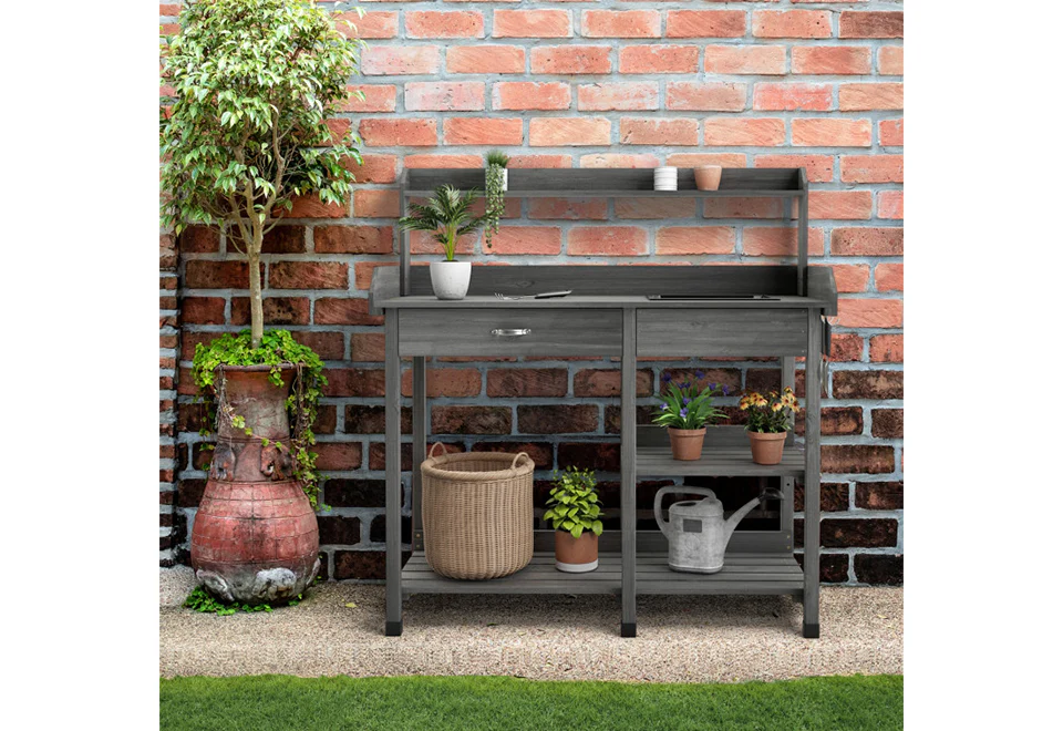 Fir Wood Potting Bench with Sink - Image 2