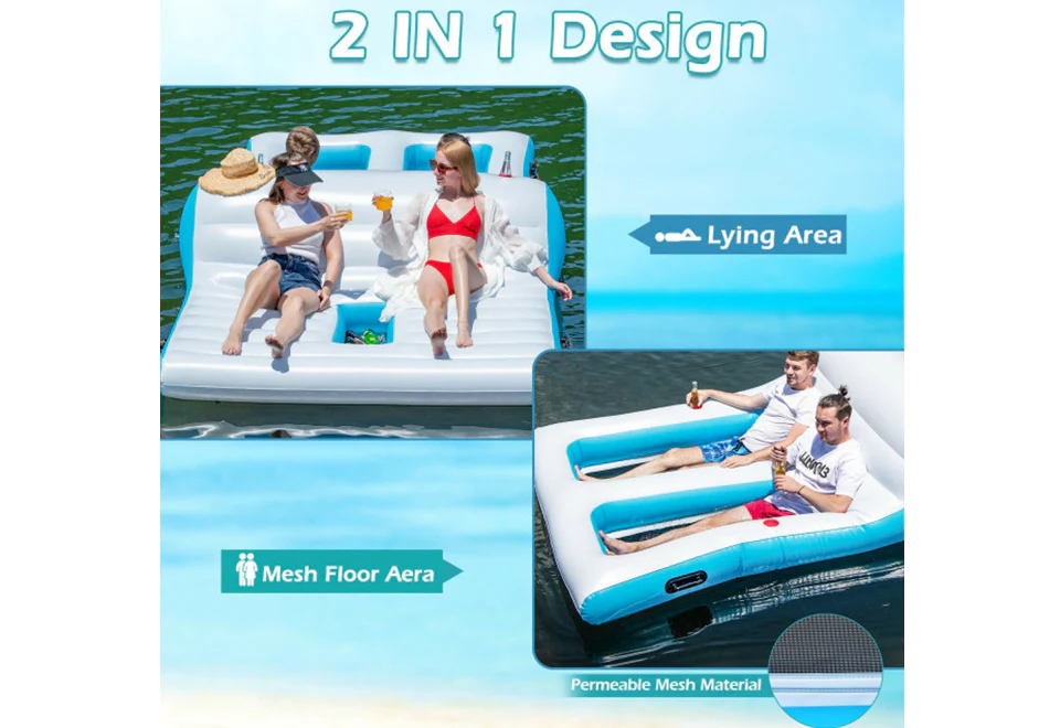Floating 4 Person Inflatable Lounge Raft - Image 4