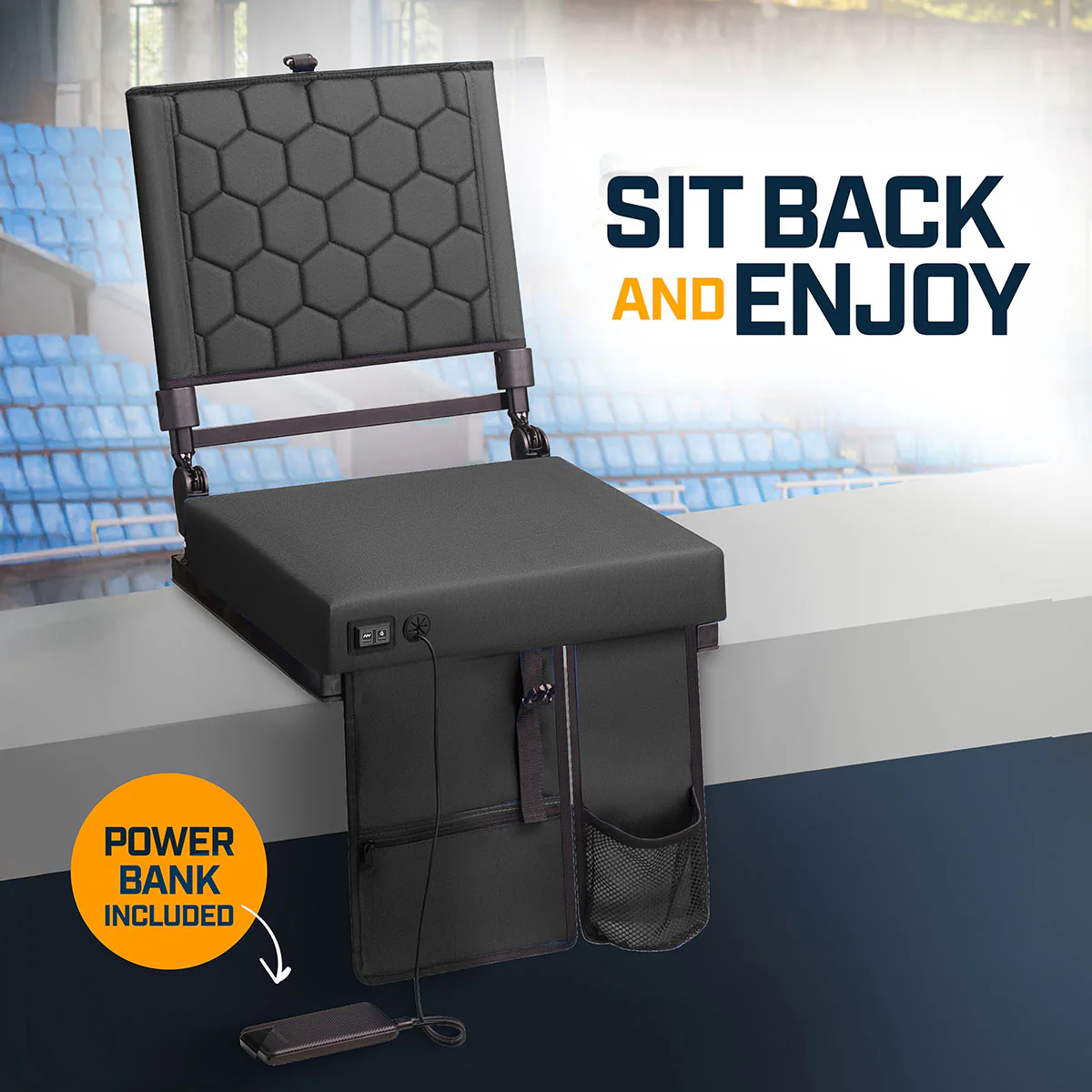Foldable Heated Massage Stadium Seat - Image 3