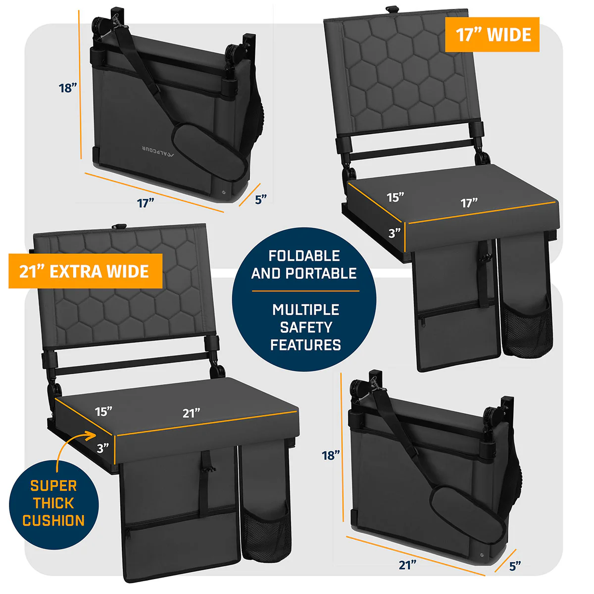 Foldable Heated Massage Stadium Seat - Image 9
