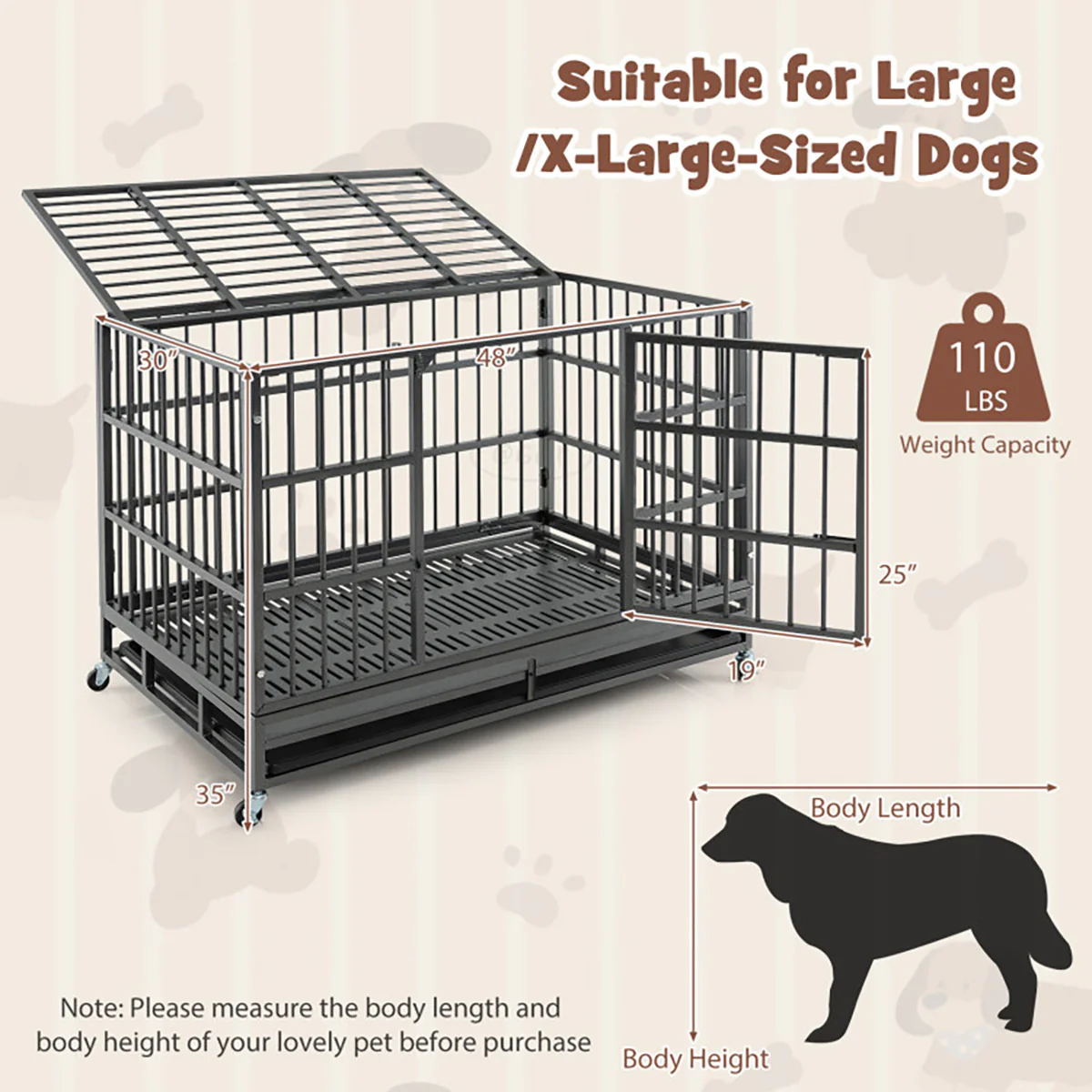 Foldable Heavy-Duty Metal Dog Cage - Image 10