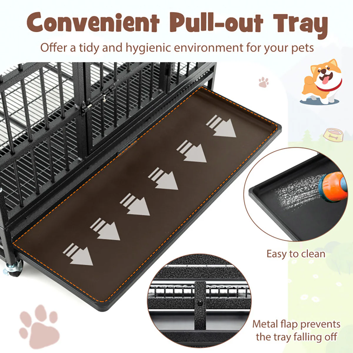 Foldable Heavy-Duty Metal Dog Cage - Image 12