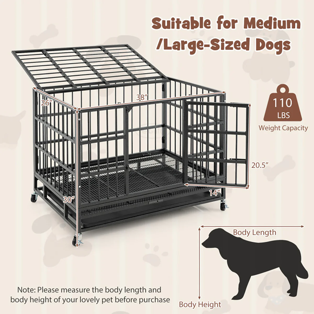 Foldable Heavy-Duty Metal Dog Cage - Image 3