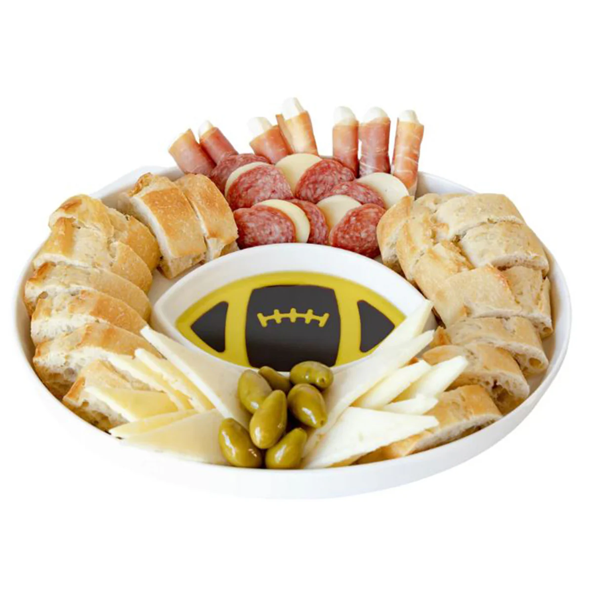 Football Olive Oil and Vinegar Dipping Platter - Image 2