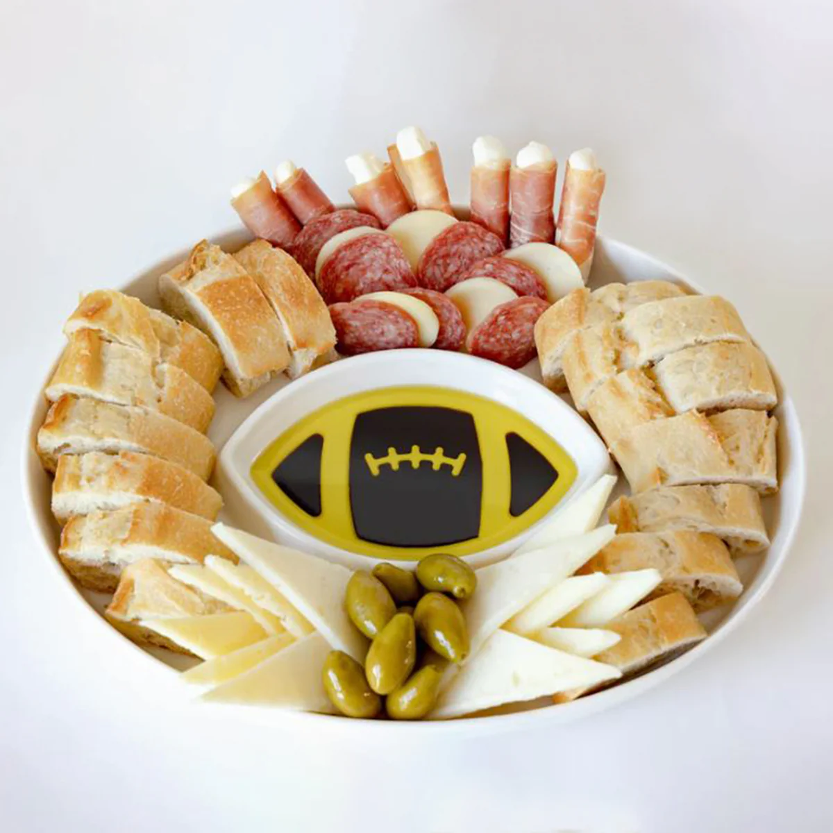 Football Olive Oil and Vinegar Dipping Platter - Image 4