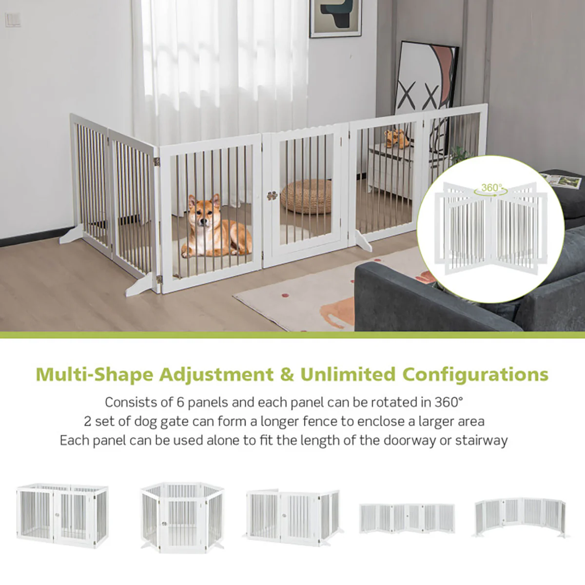 Freestanding 6-Panel Dog Gate - Image 4