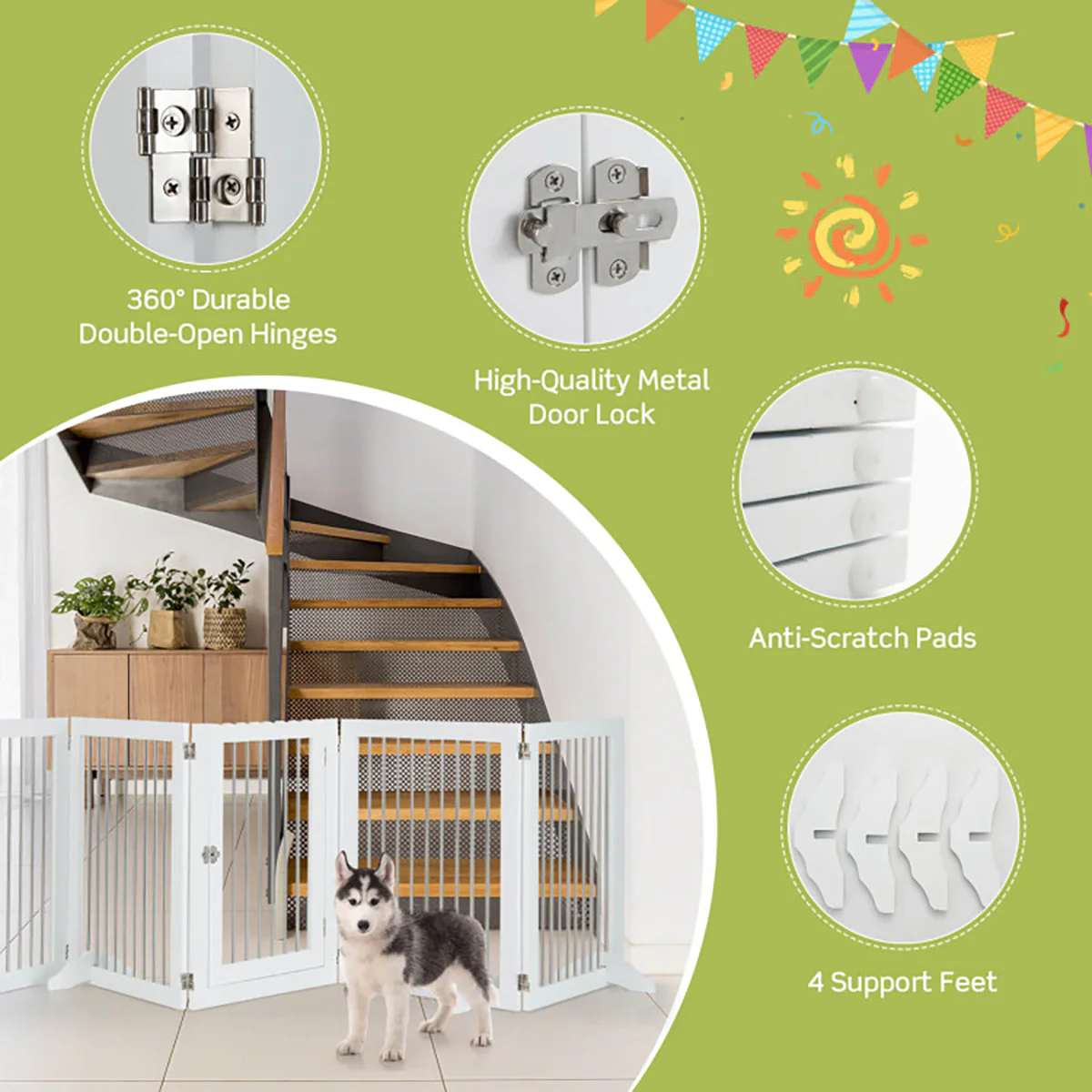 Freestanding 6-Panel Dog Gate - Image 5