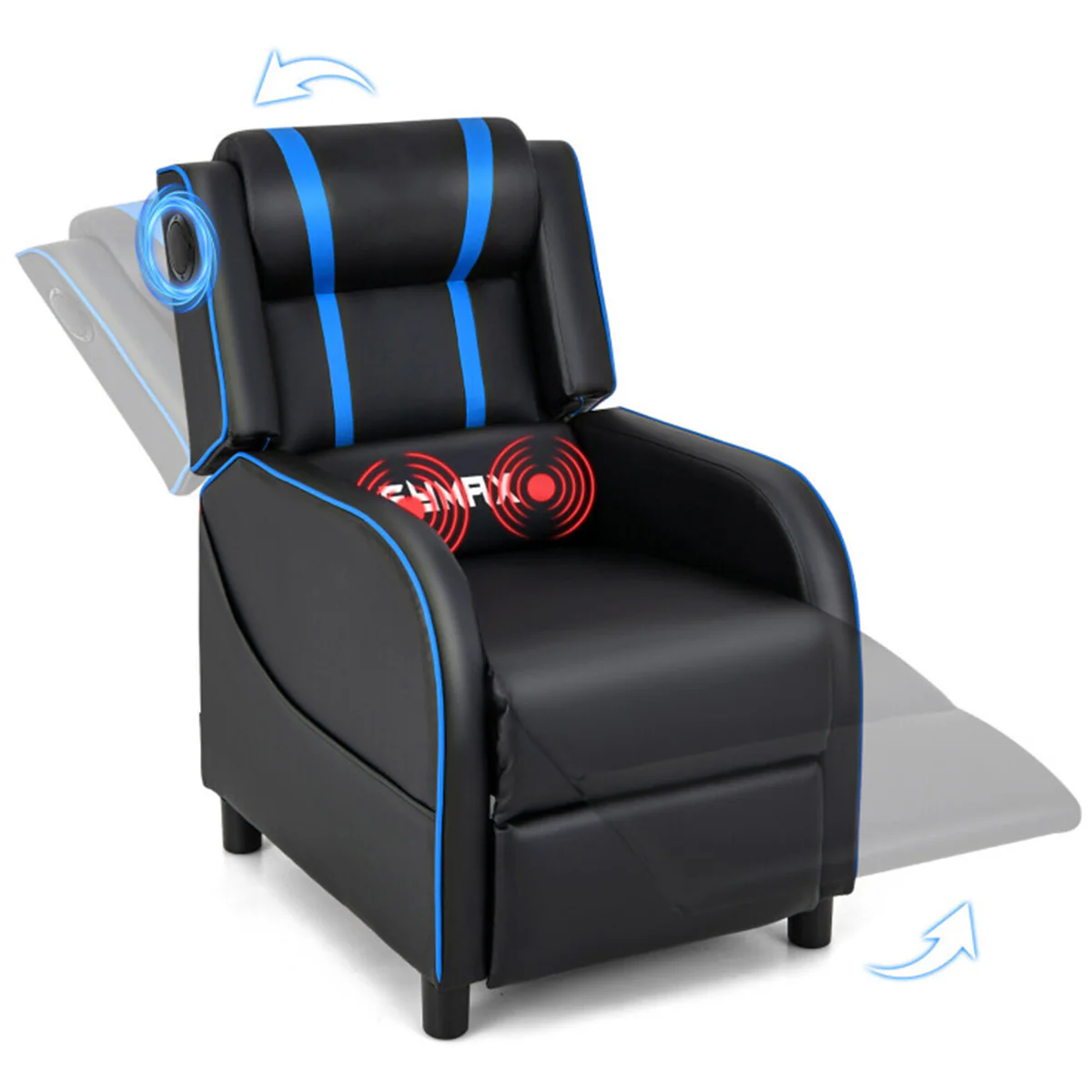 Gaming Massage Recliner Chair with Bluetooth Speakers - Image 8
