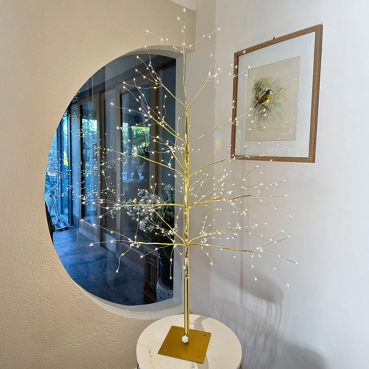 Gold Lighted Birch Tree