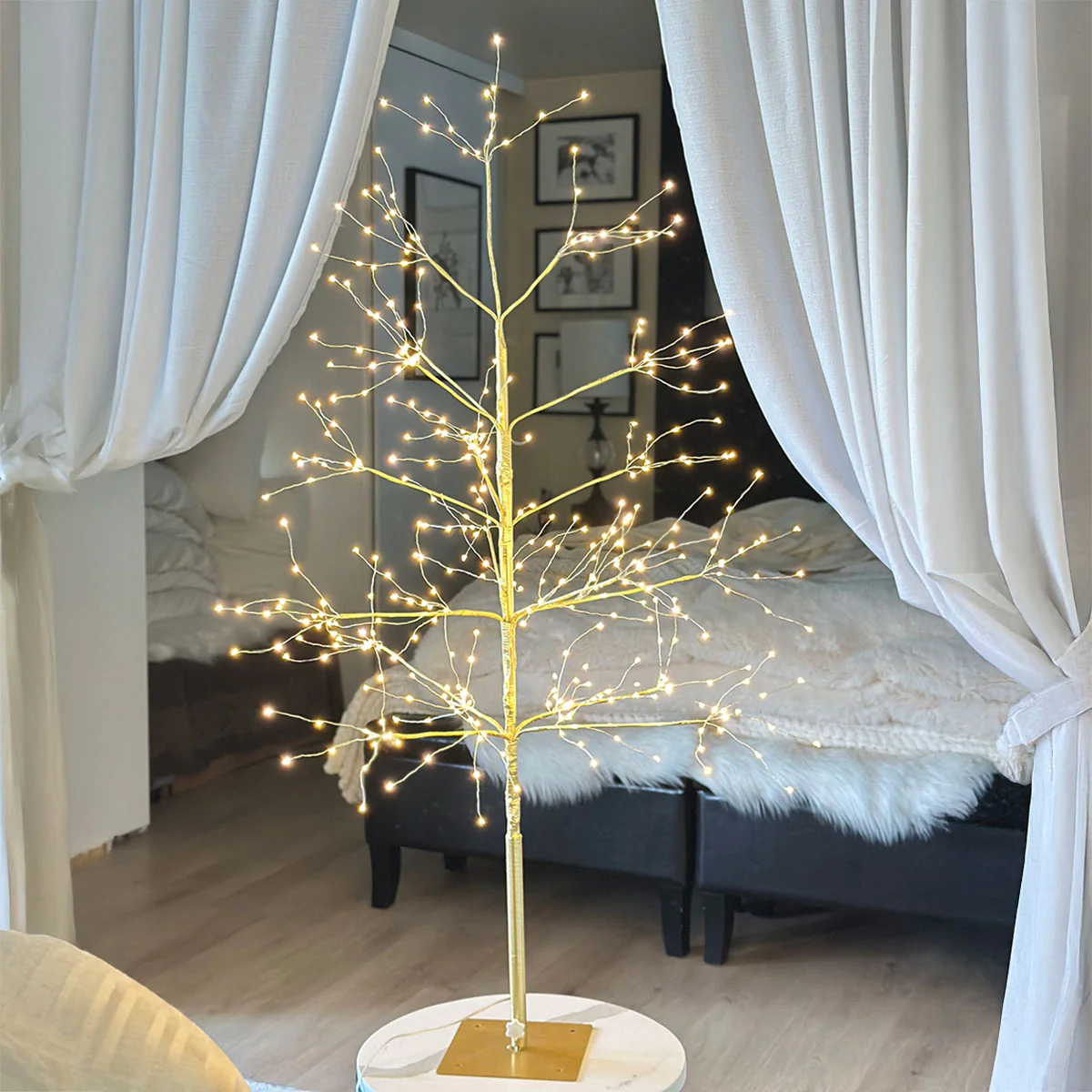 Gold Lighted Birch Tree - Image 2