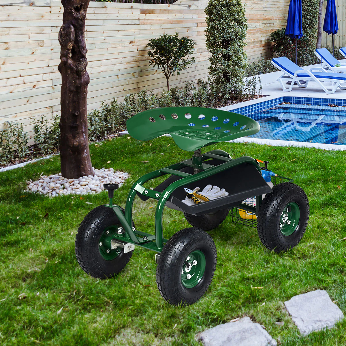 Heavy Duty Rolling Garden Seat - Image 6