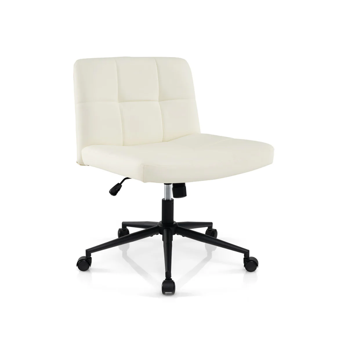 Height-Adjustable Armless Desk Chair with Wheels - Image 3