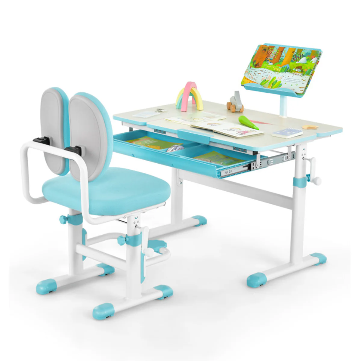 Height-Adjustable Kids Desk and Chair Set - Image 3