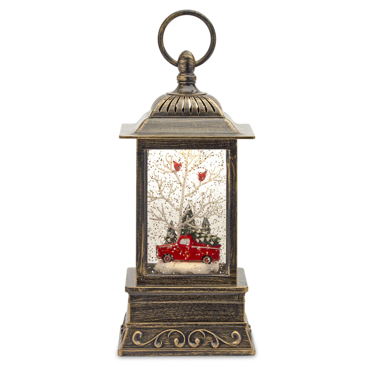 Illuminated Christmas Tree Truck Snow Globe - Image 2