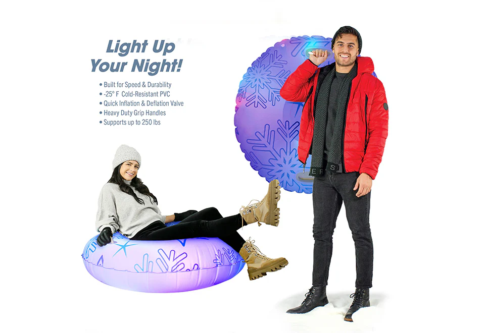 Illuminated LED Snowflake Snow Tube - Image 3
