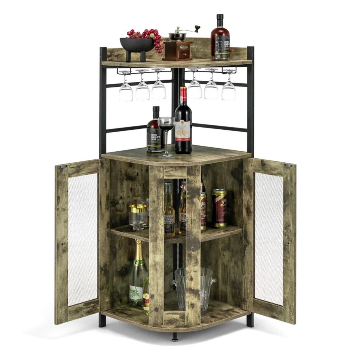 Industrial Corner Bar Cabinet - Image 14
