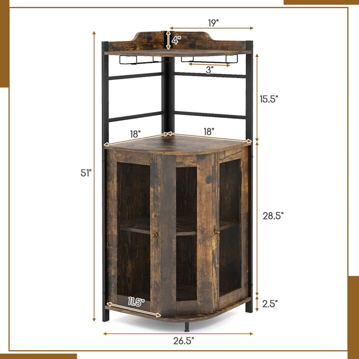 Industrial Corner Bar Cabinet - Image 6