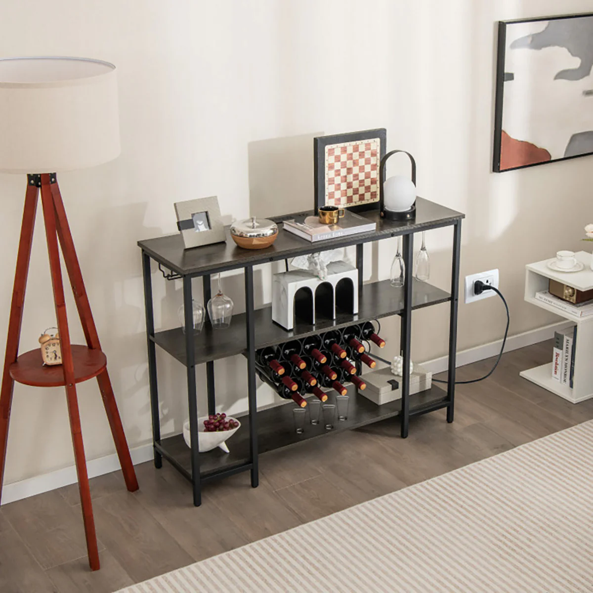Industrial Wine Rack with Storage Shelves - Image 10