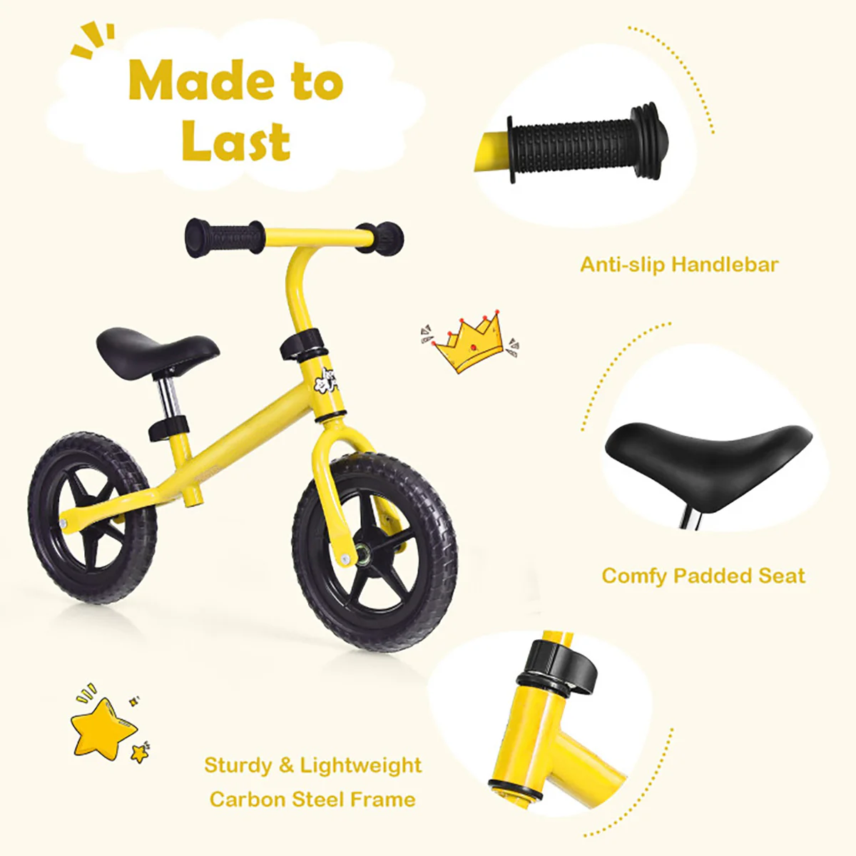 Kids Adjustable No Pedal Balance Bike - Image 5