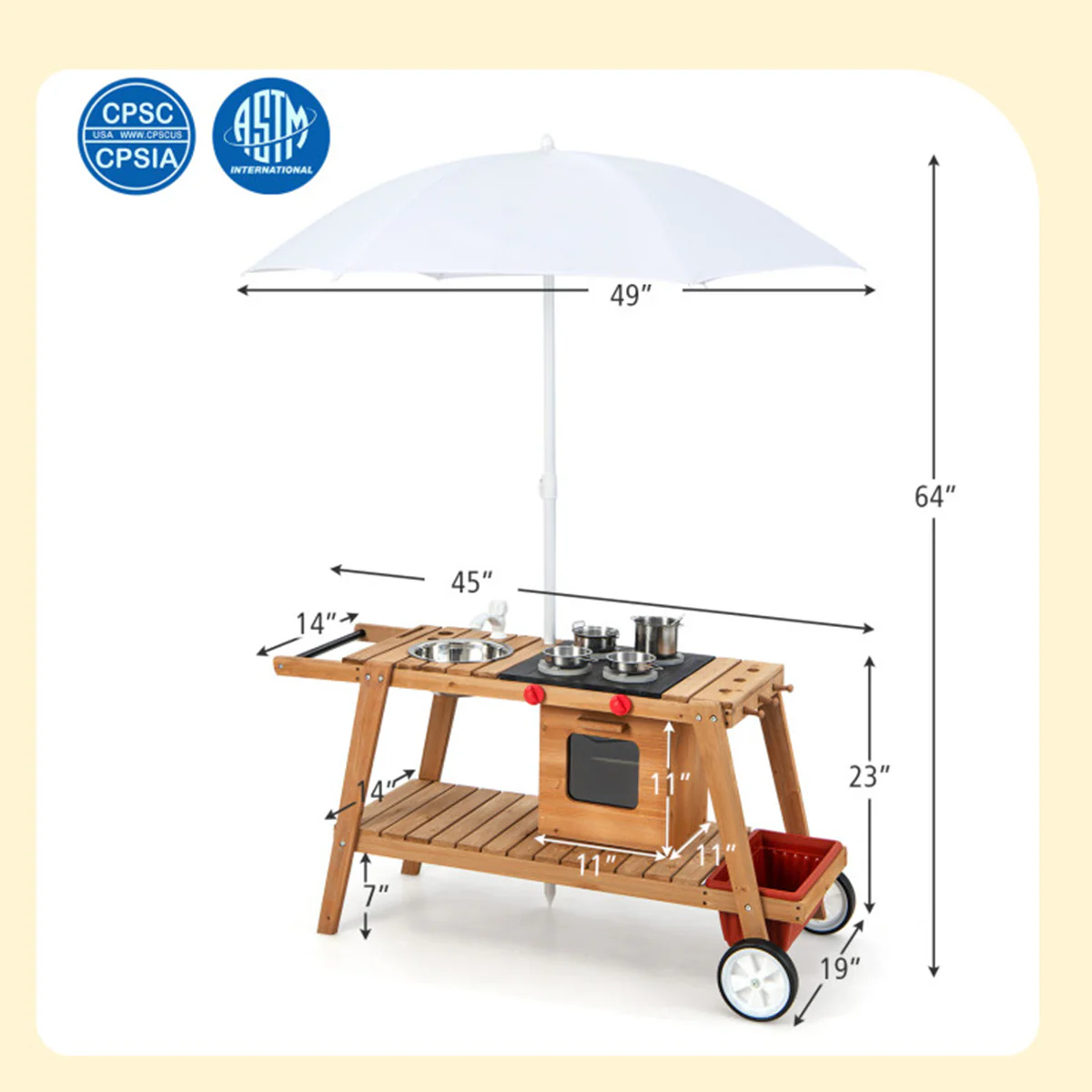 Kids Play Trolley with Sun Proof Umbrella - Image 20
