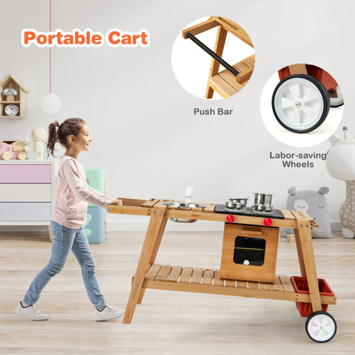 Kids Play Trolley with Sun Proof Umbrella - Image 7