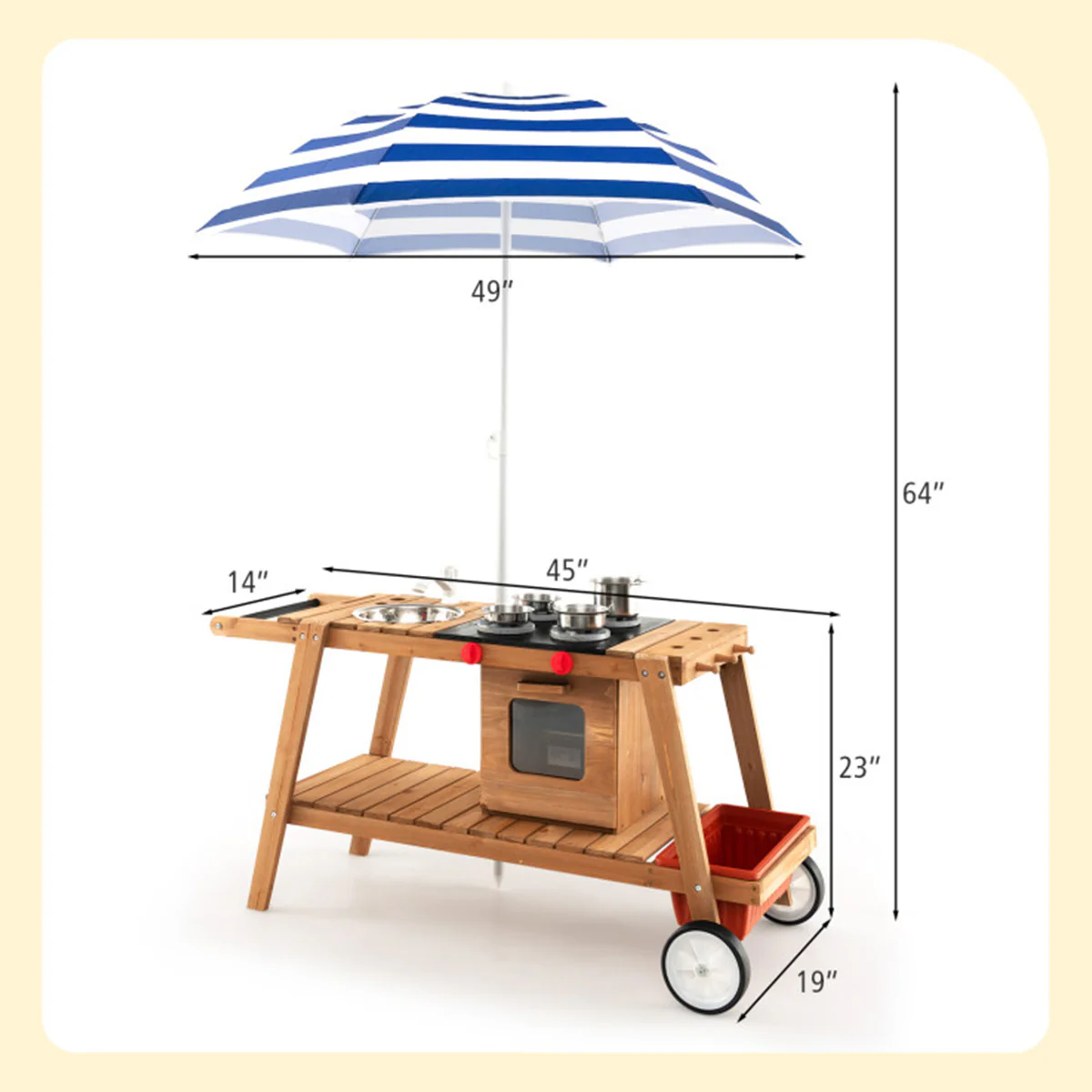 Kids Play Trolley with Sun Proof Umbrella - Image 8