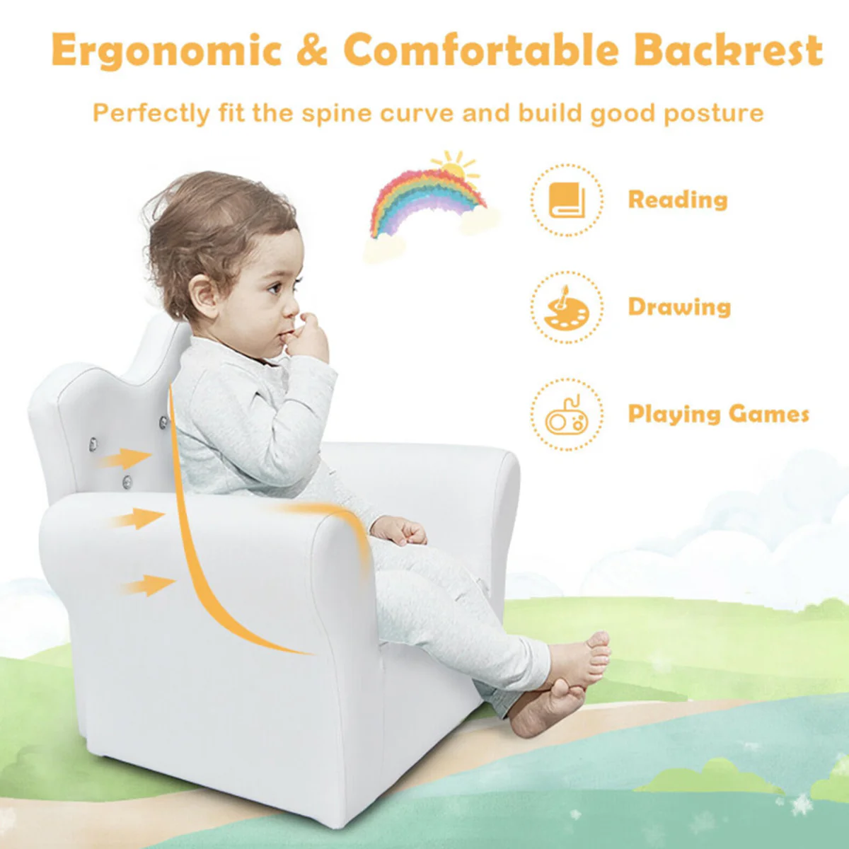 Kids Princess Sofa with Ottoman - Image 17