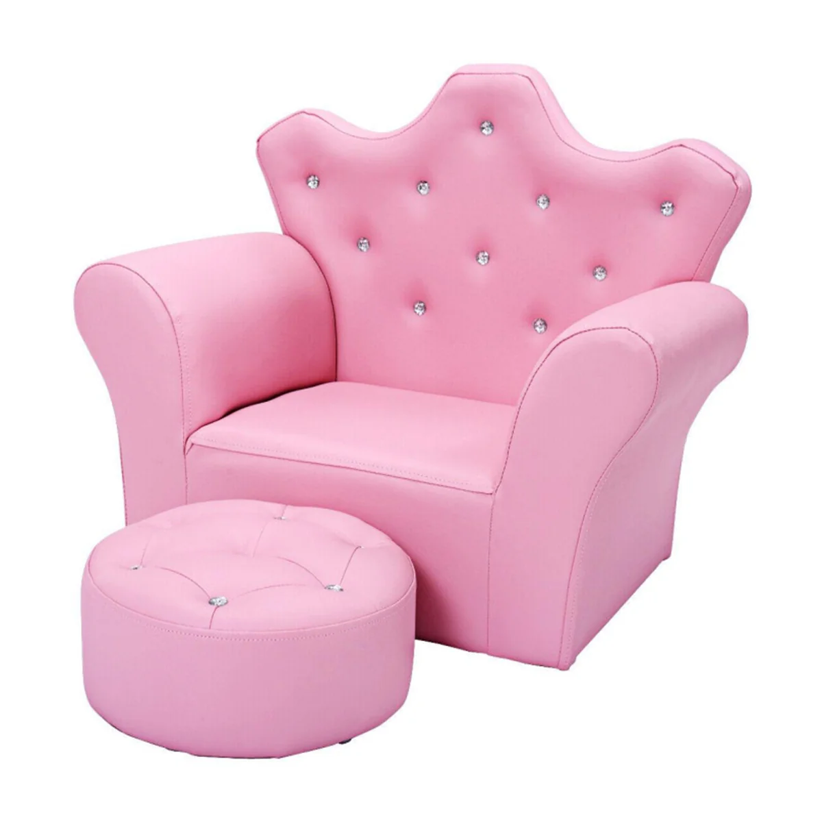 Kids Princess Sofa with Ottoman - Image 2