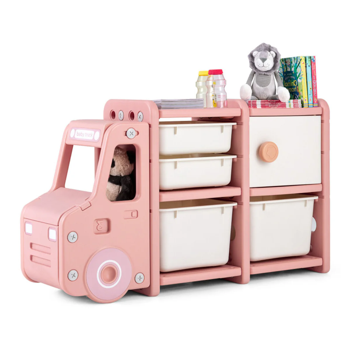 Kids Truck Storage Organizer with Plastic Bins - Image 8
