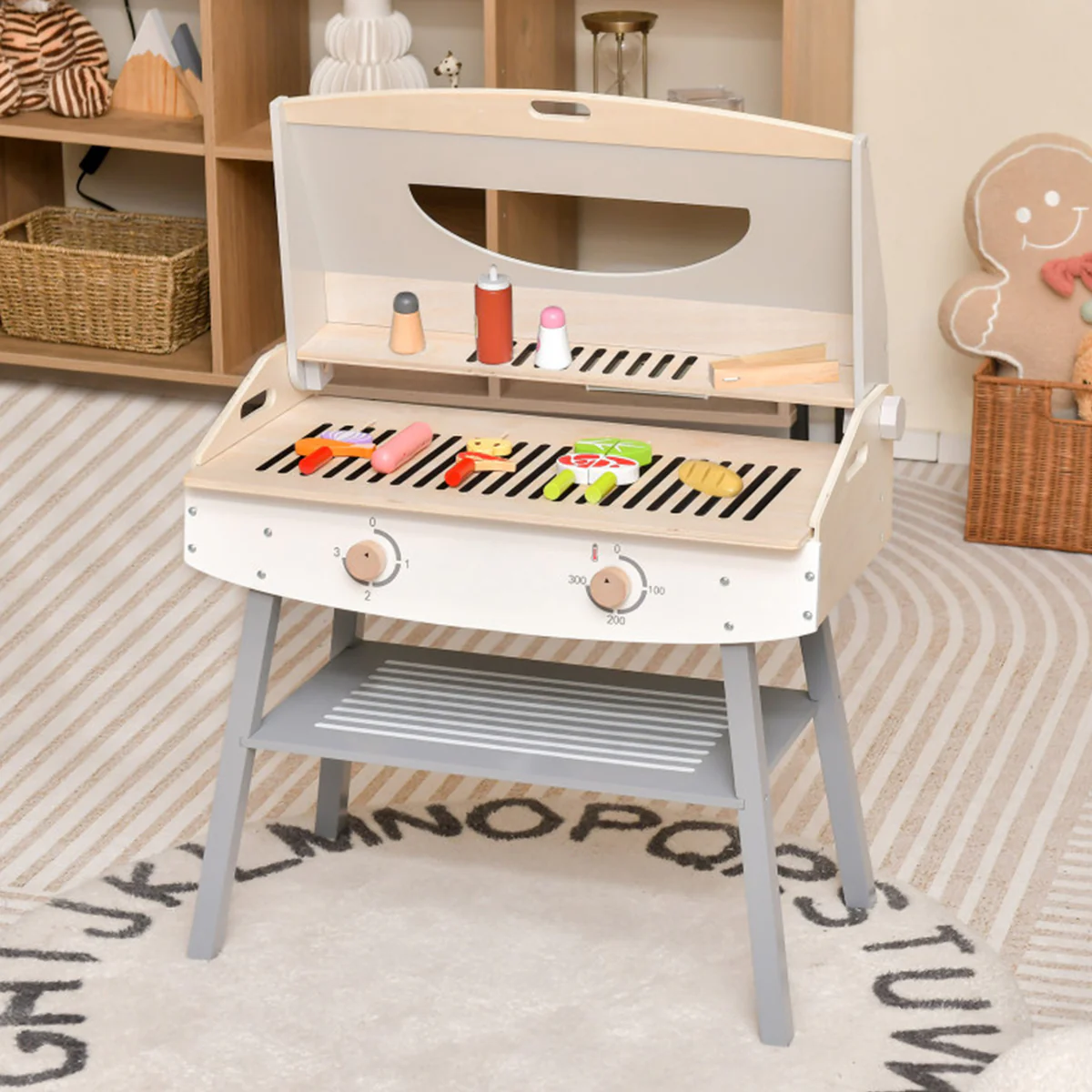 Kids Wooden Barbecue Grill Playset - Image 10