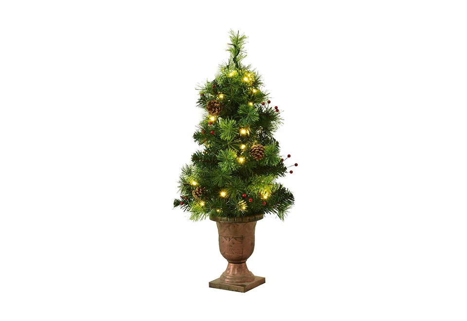 LED Christmas Tree with Red Berries Pine Cones - Image 3