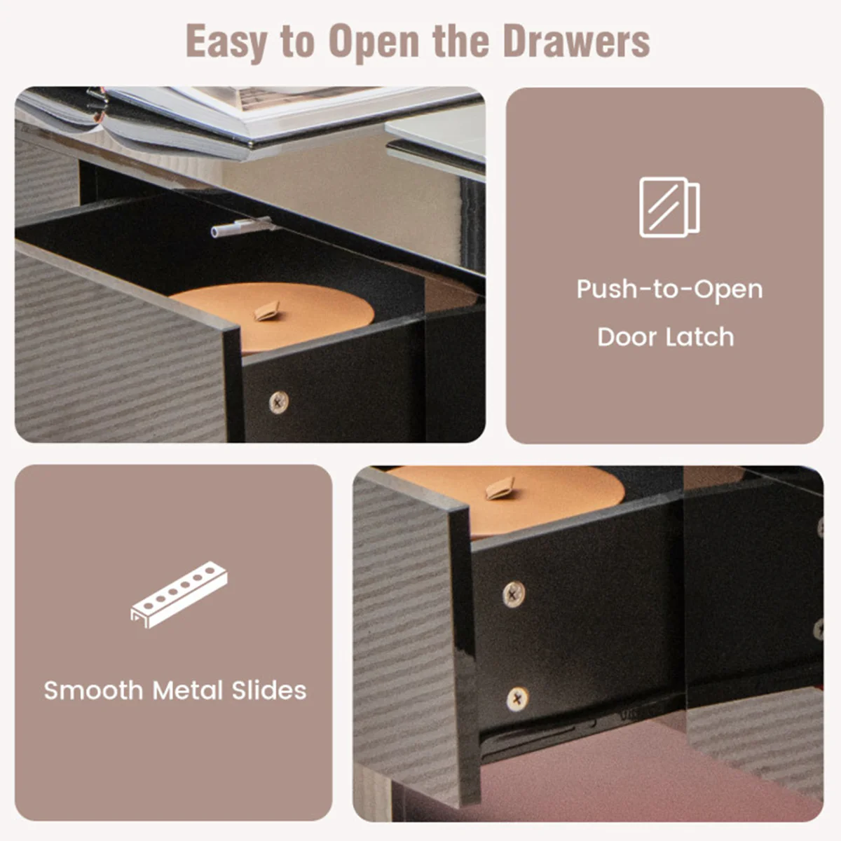 LED Coffee Table with Storage Drawers - Image 17