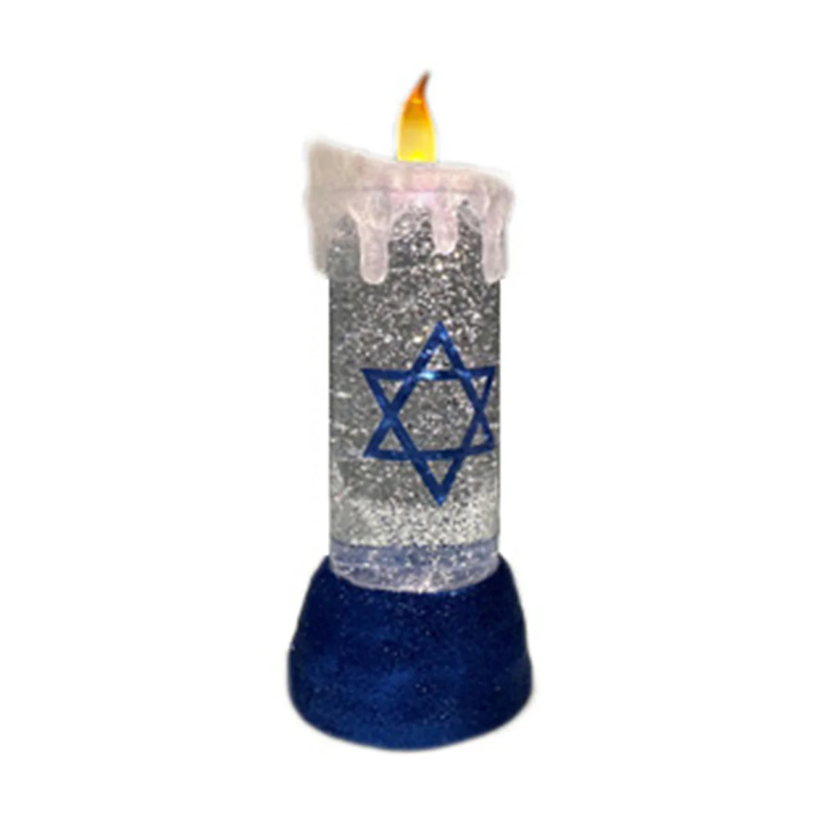 LED Hanukkah Candle Snow Globe