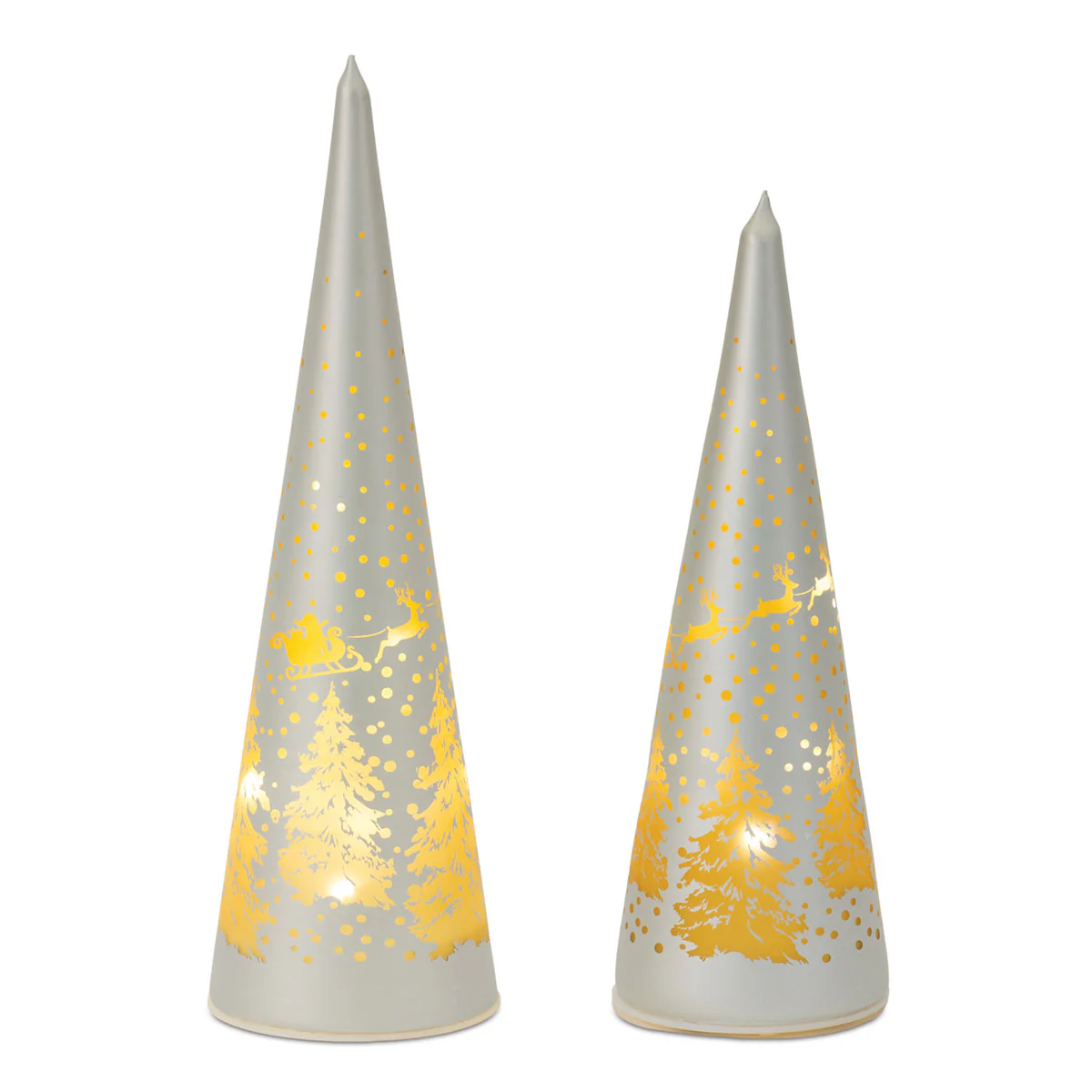 LED Woodland Santa's Sleigh Tree Set (Set of 2) - Image 2