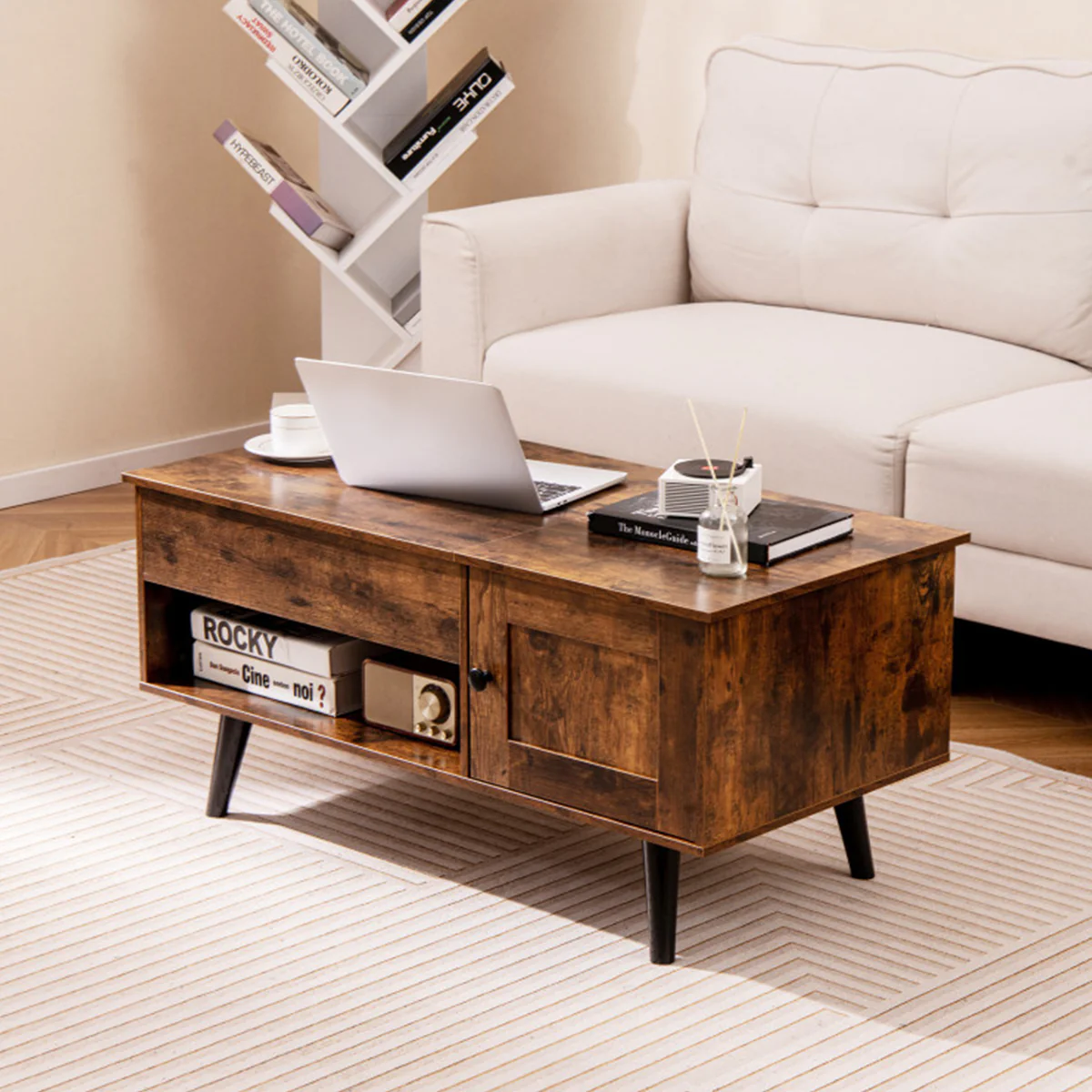 Lift Top Coffee Table with Hidden Storage Compartment - Image 19