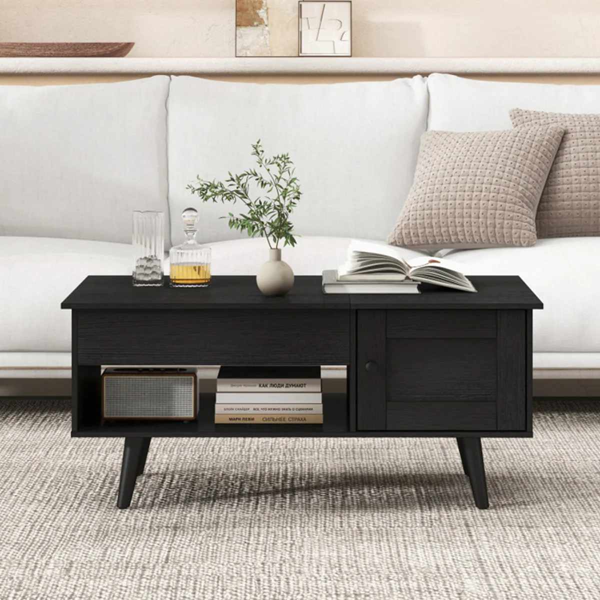 Lift Top Coffee Table with Hidden Storage Compartment - Image 27