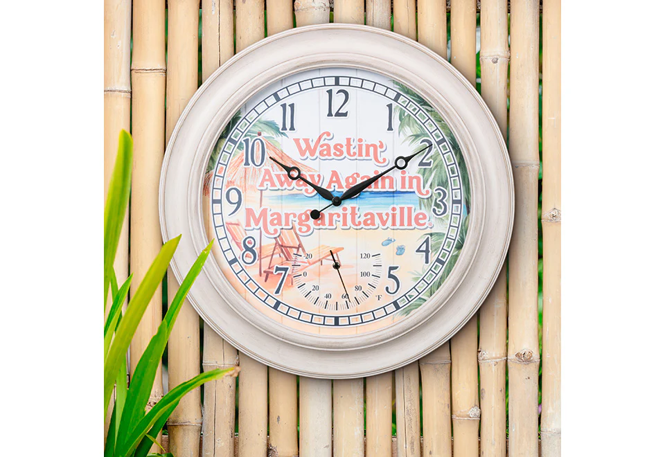 Margaritaville Indoor/Outdoor Wall Clock with Temperature - Image 5