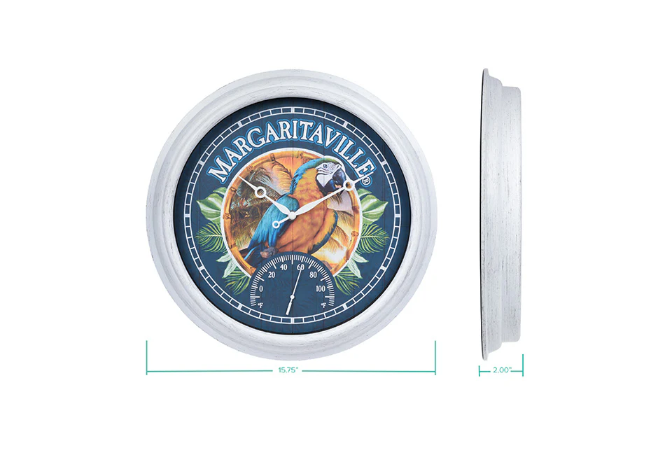 Margaritaville Indoor/Outdoor Wall Clock with Temperature - Image 8